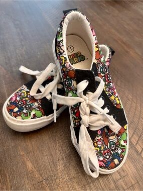 Ground Up Nintendo Super Mario Bros. unisex canvas lace-up sneakers featuring an
